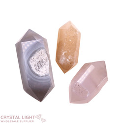 Double Terminated Polished Points: Agate Druse DT Lot