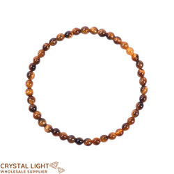 4mm Round Bead Bracelets: Tiger's Eye Bracelet 4mm