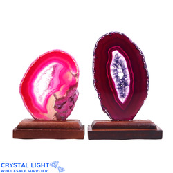Display Pieces on Stand: Agate Slice on Stand Lot
