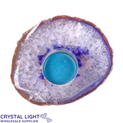 Purple Agate Flat Candle Holder