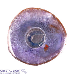 Purple Agate Flat Candle Holder