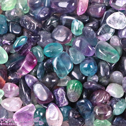 Tumbles by Weight: Rainbow Fluorite Tumble (B-Grade)/ 100g