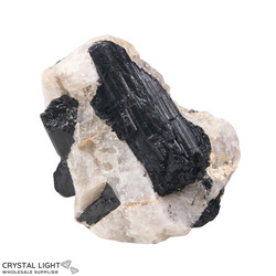 Black Tourmaline with Quartz Specimen