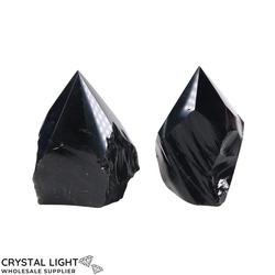 Polished Point Lots: Black Obsidian Cut Base Point Lot