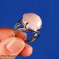 Non Sterling & Other Rings: Rose Quartz Round Ring
