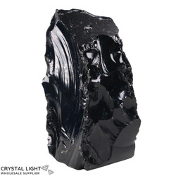Black Obsidian Rough Cut Base