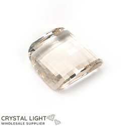 Cut Gemstones: Pale Smokey Quartz Rounded Square Gemstone
