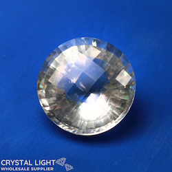 Cut Gemstones: Clear Quartz Round Brilliant Shape Gemstone