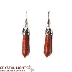 Goldstone Polished Point Earring