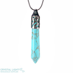 Terminated Pendant: Light Blue Howlite Long Pendant