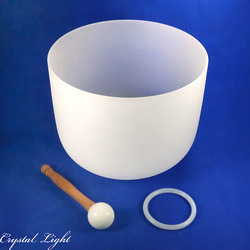 White Frosted Quartz Singing Bowls: Crystal Singing Bowl 11"