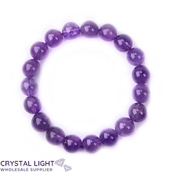 10mm Round Bead Bracelets: Amethyst Bracelet 10mm