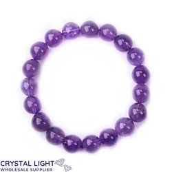 10mm Round Bead Bracelets: Amethyst Bracelet 10mm