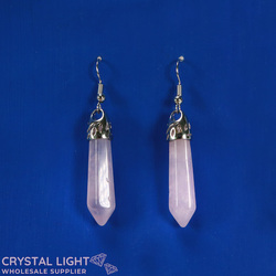 Non-Sterling Silver Earrings: Rose Quartz Point Earrings