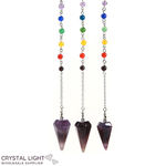 Chevron Amethyst Chakra Pendulum