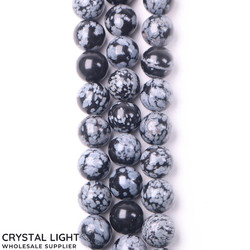 10mm Bead: Snowflake Obsidian Beads 10mm