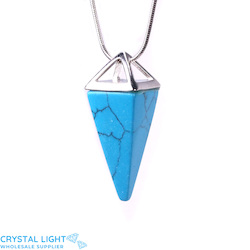 Pyramid Pendants: Blue Howlite Pyramid Pendant