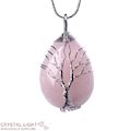 Rose Quartz Tree of life Wirewrap Pendant
