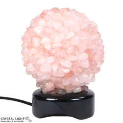 Rose Quartz Tumble Lamp with LED