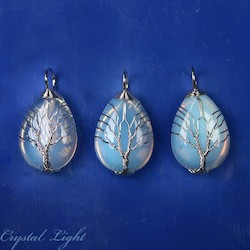 Tree Of Life Pendants: Opalite Tree of life Wirewrap Pendant