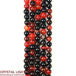 6mm Bead: Orange & Black Agate Beads 6mm
