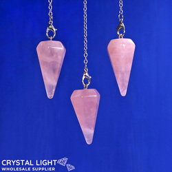 Rose Quartz Pendulum with Bead