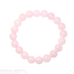 10mm Round Bead Bracelets: Rose Quartz Bracelet 10mm