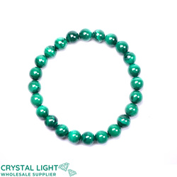 8mm Round Bead Bracelets: Malachite Bracelet 8mm
