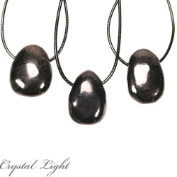 Tumble Pendant: Shungite Tumble Pendant - Drilled