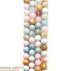 8mm Bead: Morganite and Aquamarine 8mm Beads