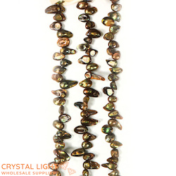 Green/Bronze Keshi Pearl Beads