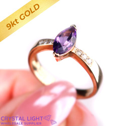 Gold Rings: Amethyst and Diamond Gold Ring