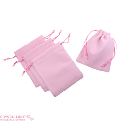 Gift Boxes & Pouches: Pale Pink Velvet Drawstring Pouch