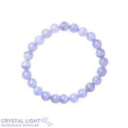 8mm Round Bead Bracelets: Blue Lace Agate Bracelet 8mm