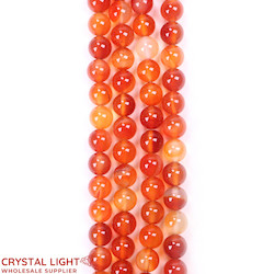 8mm Bead: Orange Agate Beads 8mm
