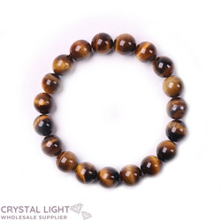 10mm Round Bead Bracelets: Tigers Eye Bracelet 10mm