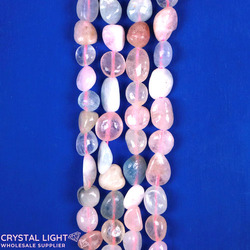Tumble Beads: Morganite & Aquamarine Tumble Beads