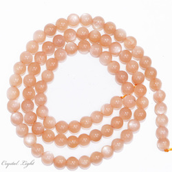 4mm Bead: Peach Moonstone 4mm Round Beads