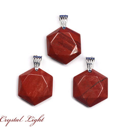 Hexagon Pendants: Red Jasper Hexagon Pendant