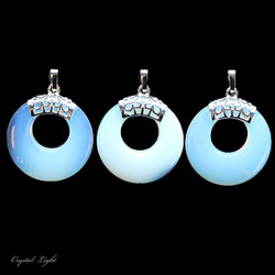 Donut Pendants: Opalite Donut Pendant with Bail