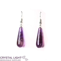 Non-Sterling Silver Earrings: Amethyst Drop Earrings