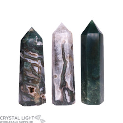 Polished Points By Quantity: Moss Agate Polished Point