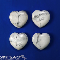Hearts: Howlite Flat Heart