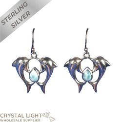 Larimar Dolphin Earrings