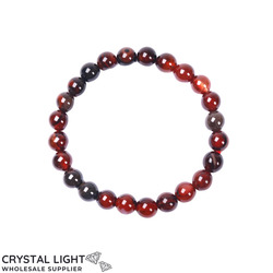 Orange and Black Agate Bracelet 8mm
