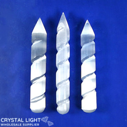 Selenite Spiral Wand