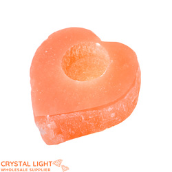 Selenite: Orange Selenite Heart Candle Holder