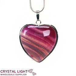Purple Agate Heart Pendant with Frame