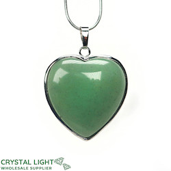 Heart Pendant: Green Aventurine Heart Pendant with Frame