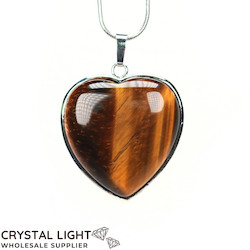 Heart Pendant: Tiger's Eye Heart Pendant with Frame